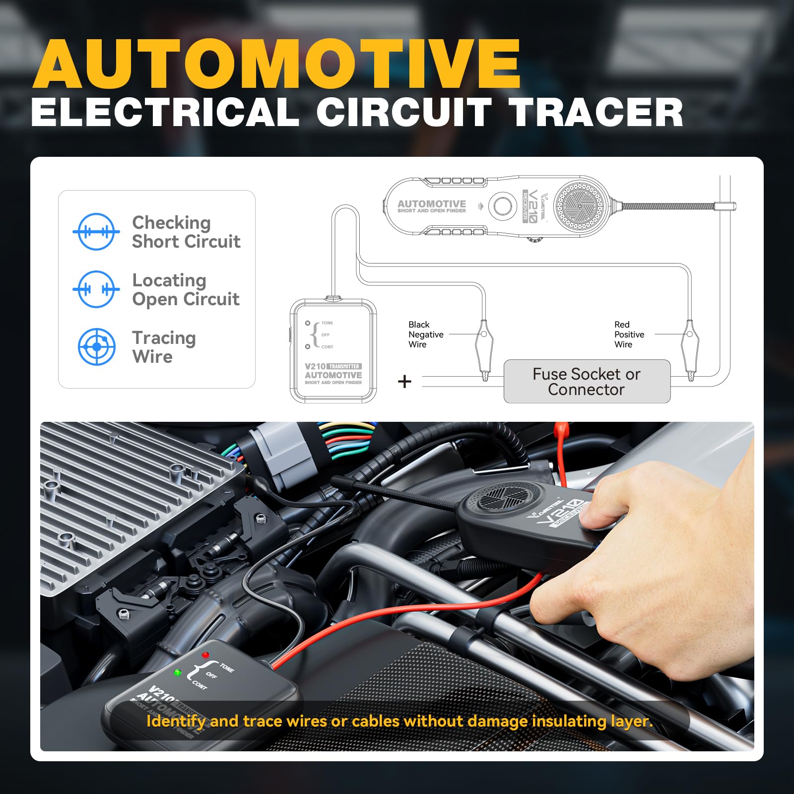 V210 wire tracing setup showing how to locate wires and circuits