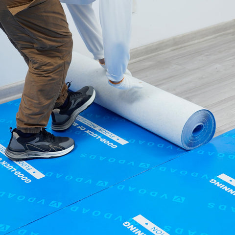VDOADS floor protection roll unrolled to shield floors during renovations.