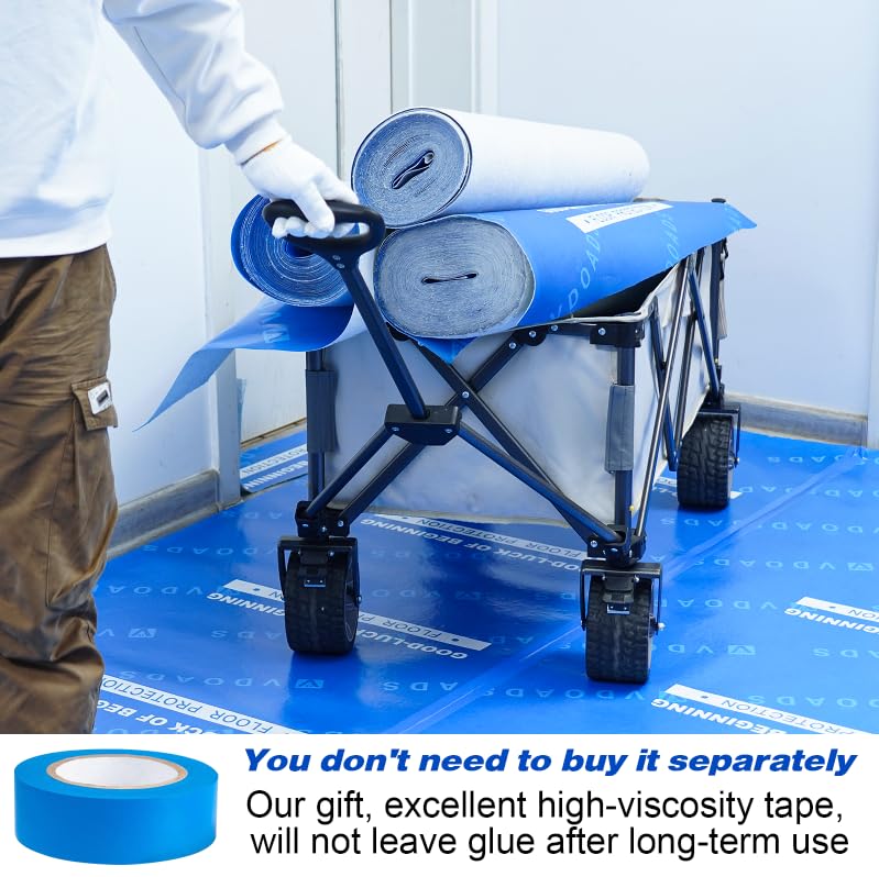 VDOADS floor protection with edge tape applied to prevent edge marks.
