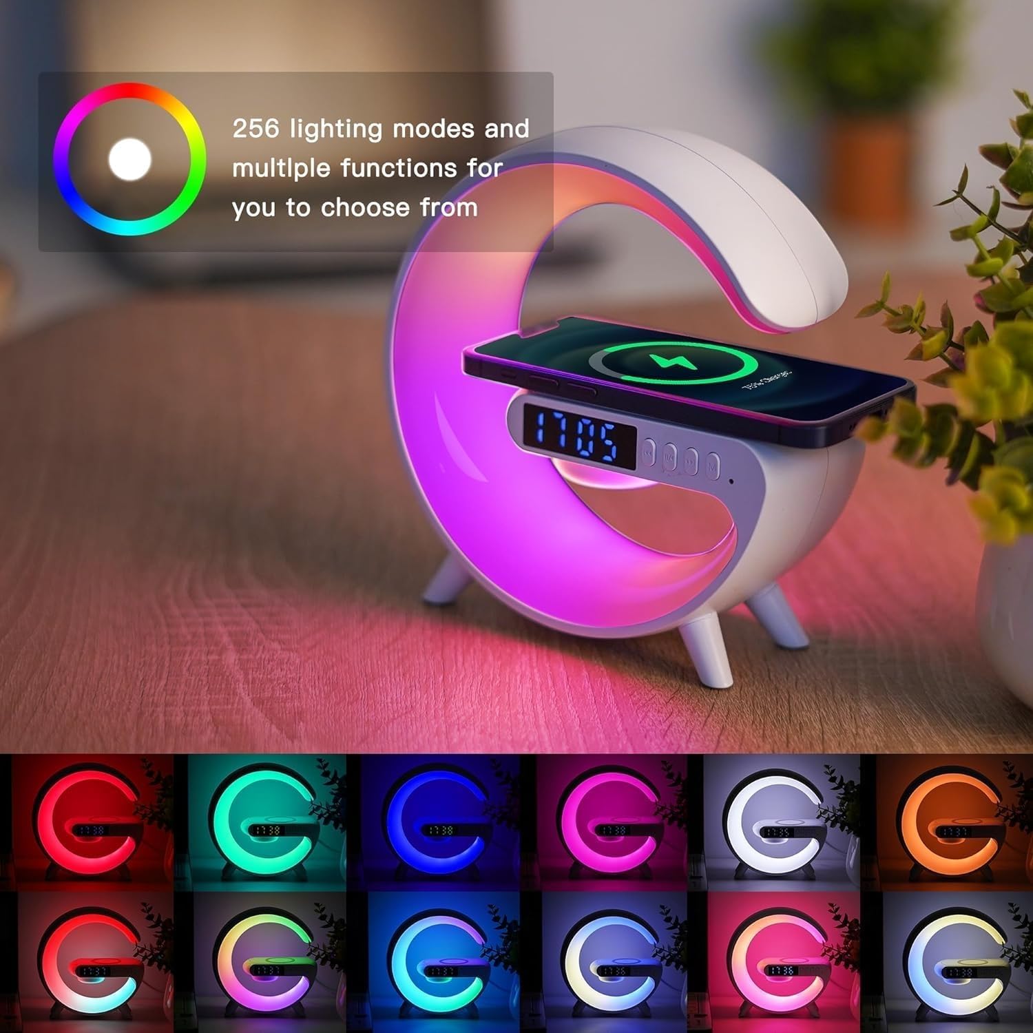 VDZZ LED clock display with soft glow for nightstands.