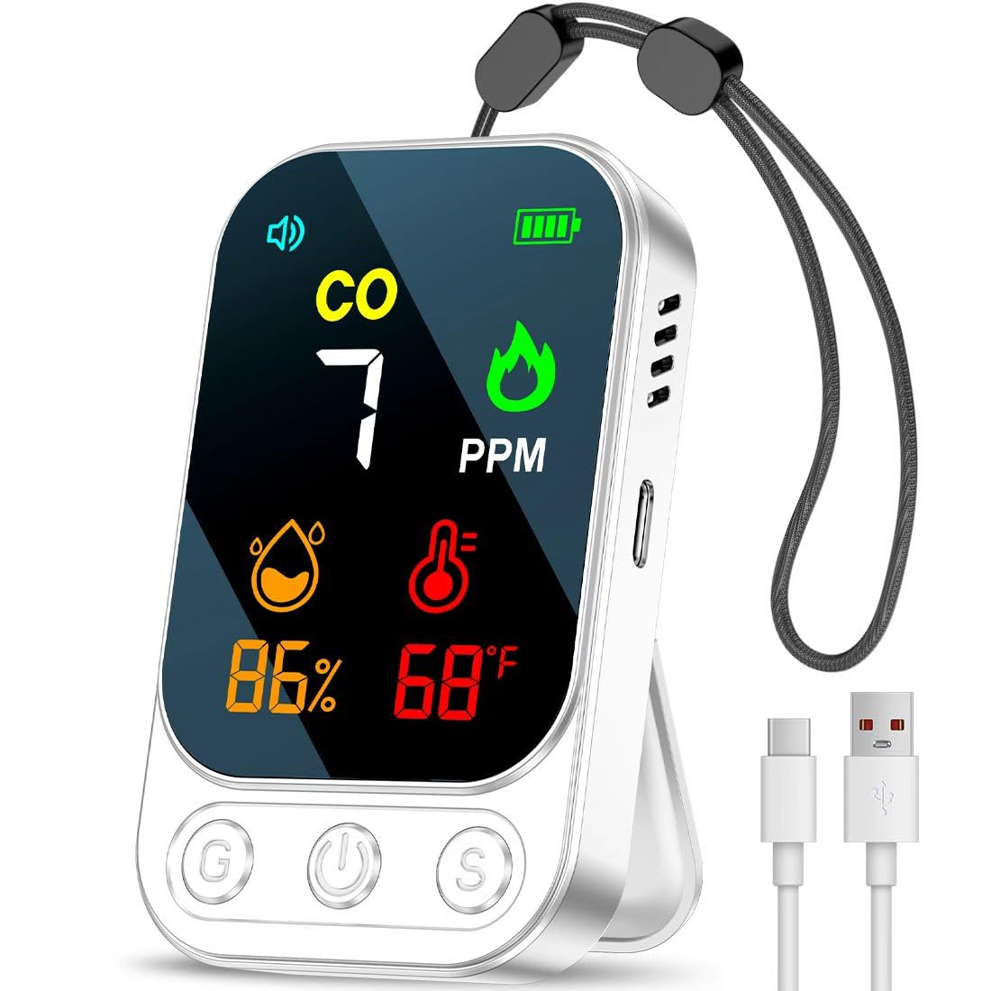 VEAOC 3-in-1 detector compact front view, ideal for travel and on-the-go safety.
