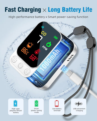 VEAOC 3-in-1 detector humidity and temperature display supports accurate environmental awareness.
