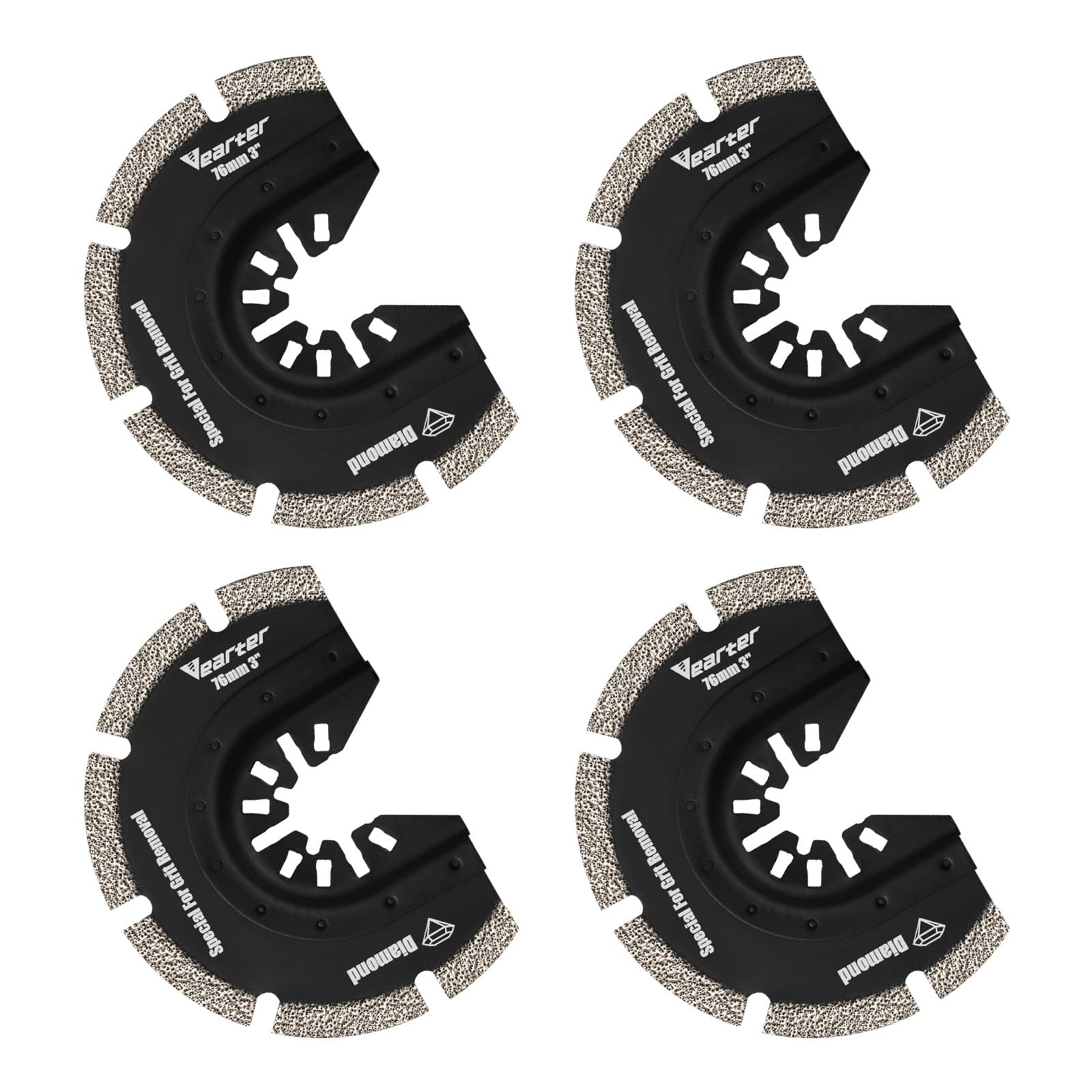 Vearter Diamond Oscillating Saw Blades 3-inch pack for versatile tile work and grout removal.