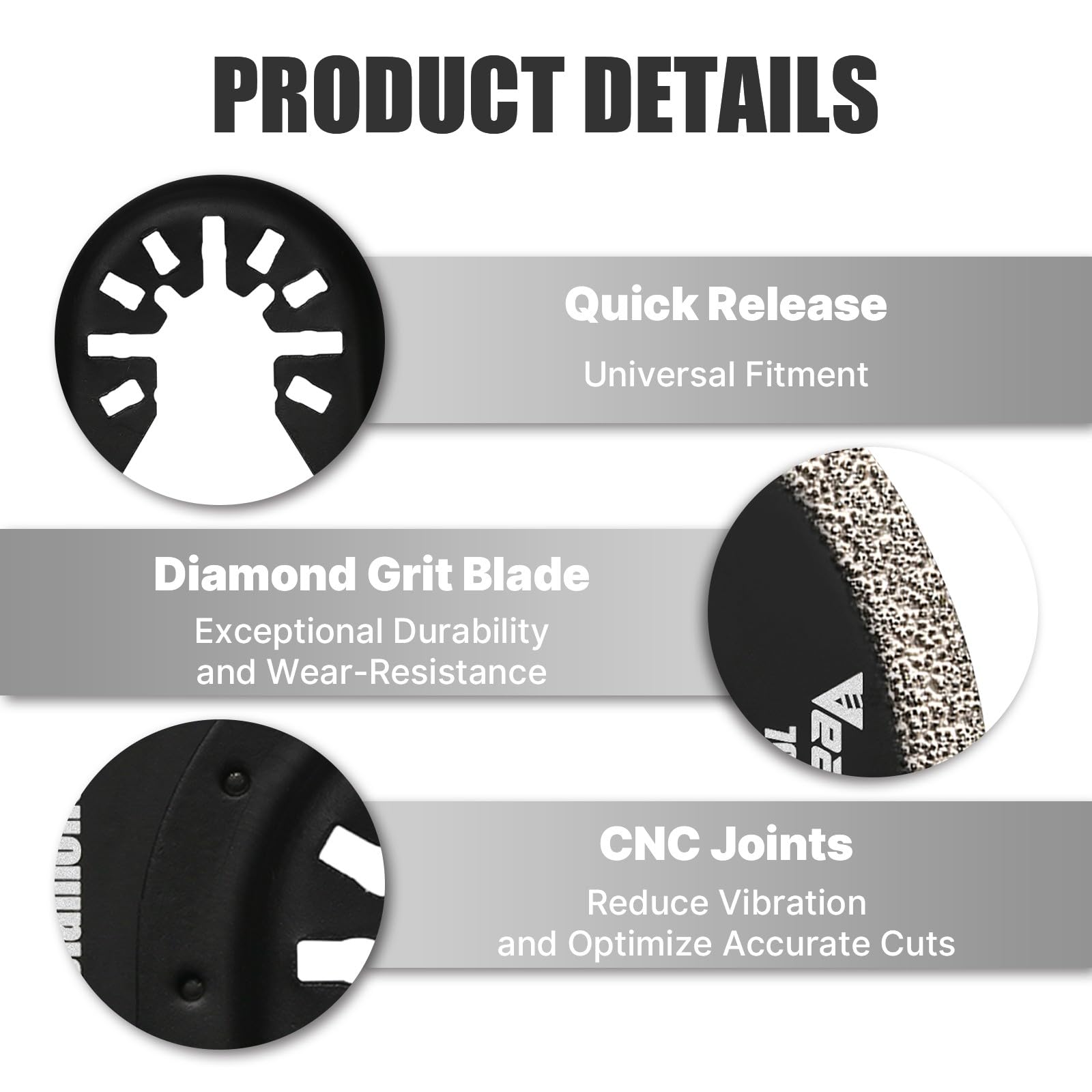 Vearter quick-release universal compatibility for fast blade changes.