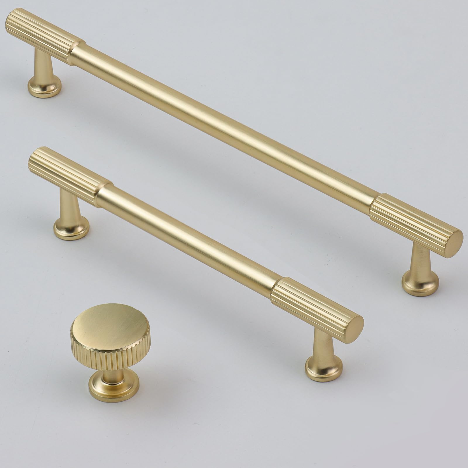 VEHCIL fingerprint resistant brushed gold cabinet handle maintains cleaner look