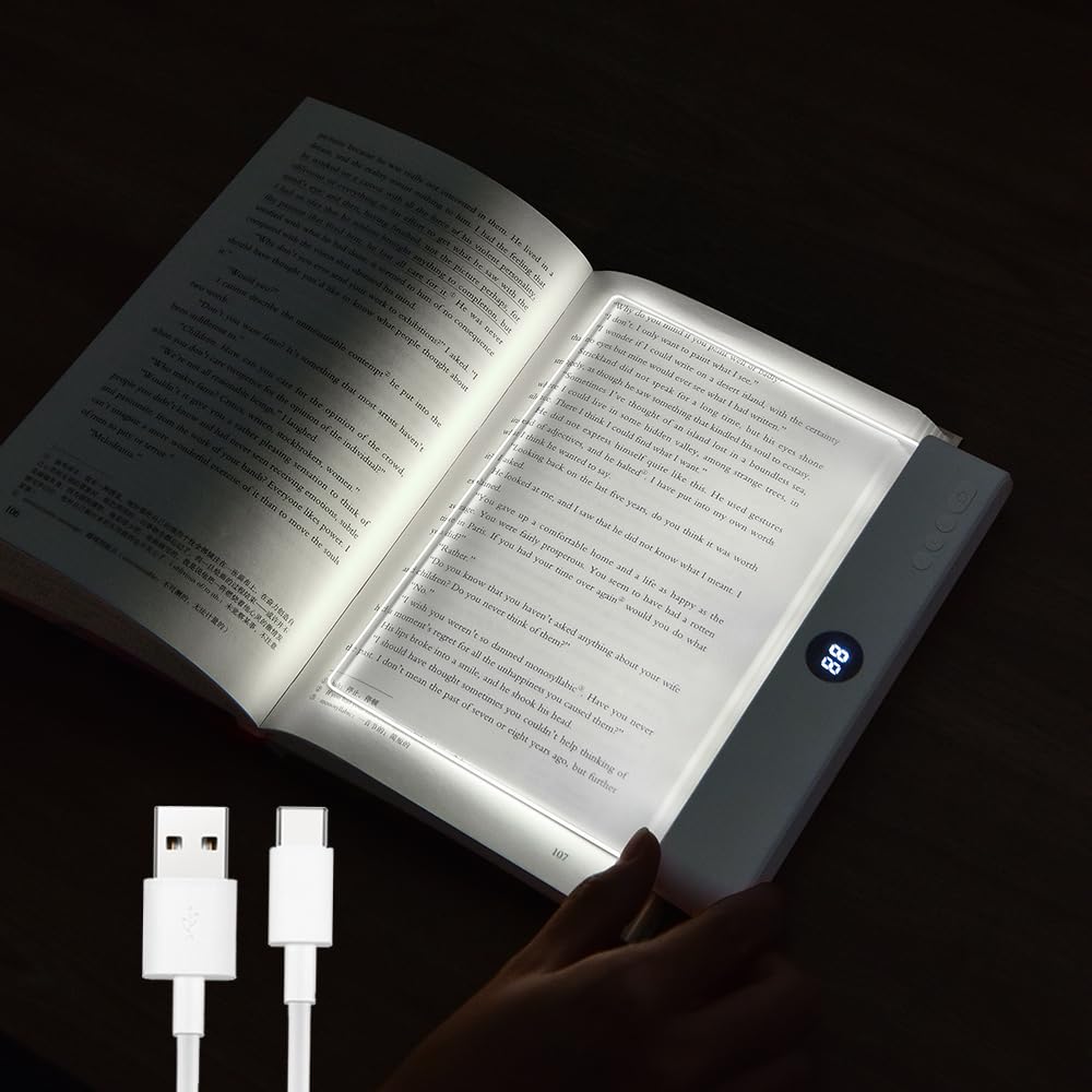 VEEKI book light flat panel provides even page illumination for reading
