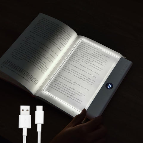 VEEKI book light flat panel provides even page illumination for reading
