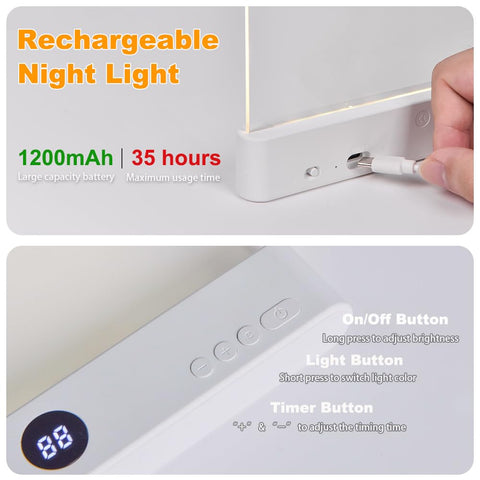VEEKI night light on a bedside table giving soft ambient glow