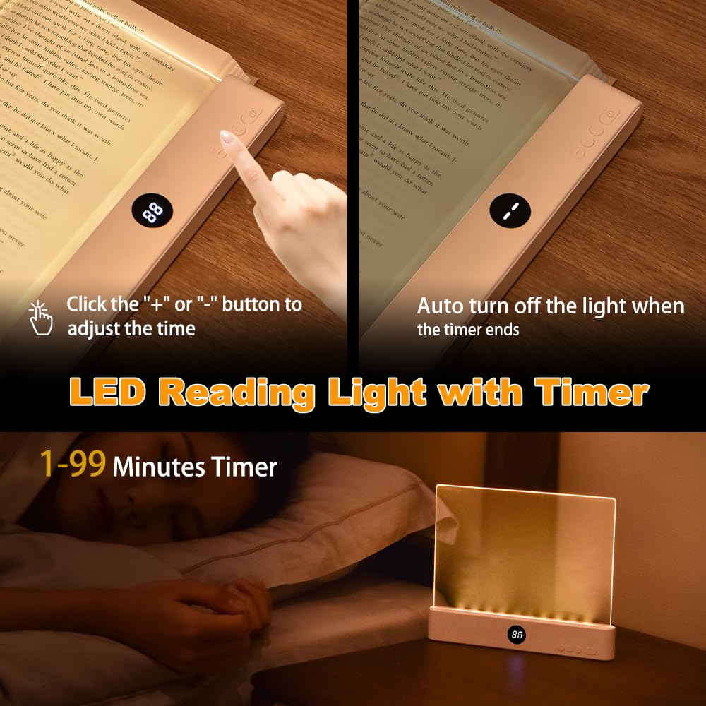 VEEKI rechargeable reading light with USB charge for cordless use