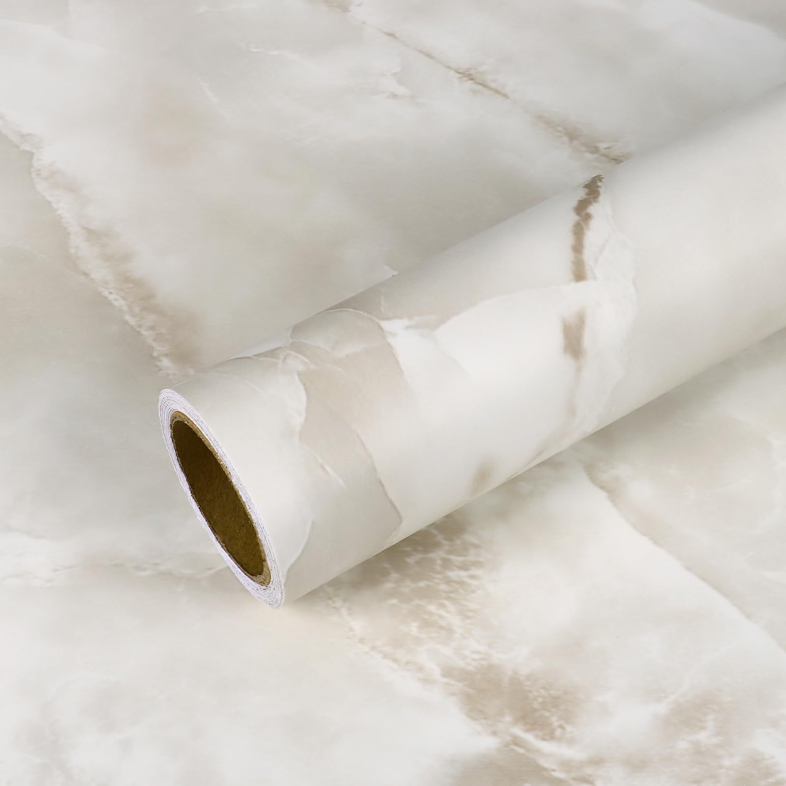 VEELIKE cream marble countertop peel and stick for quick kitchen upgrade.
