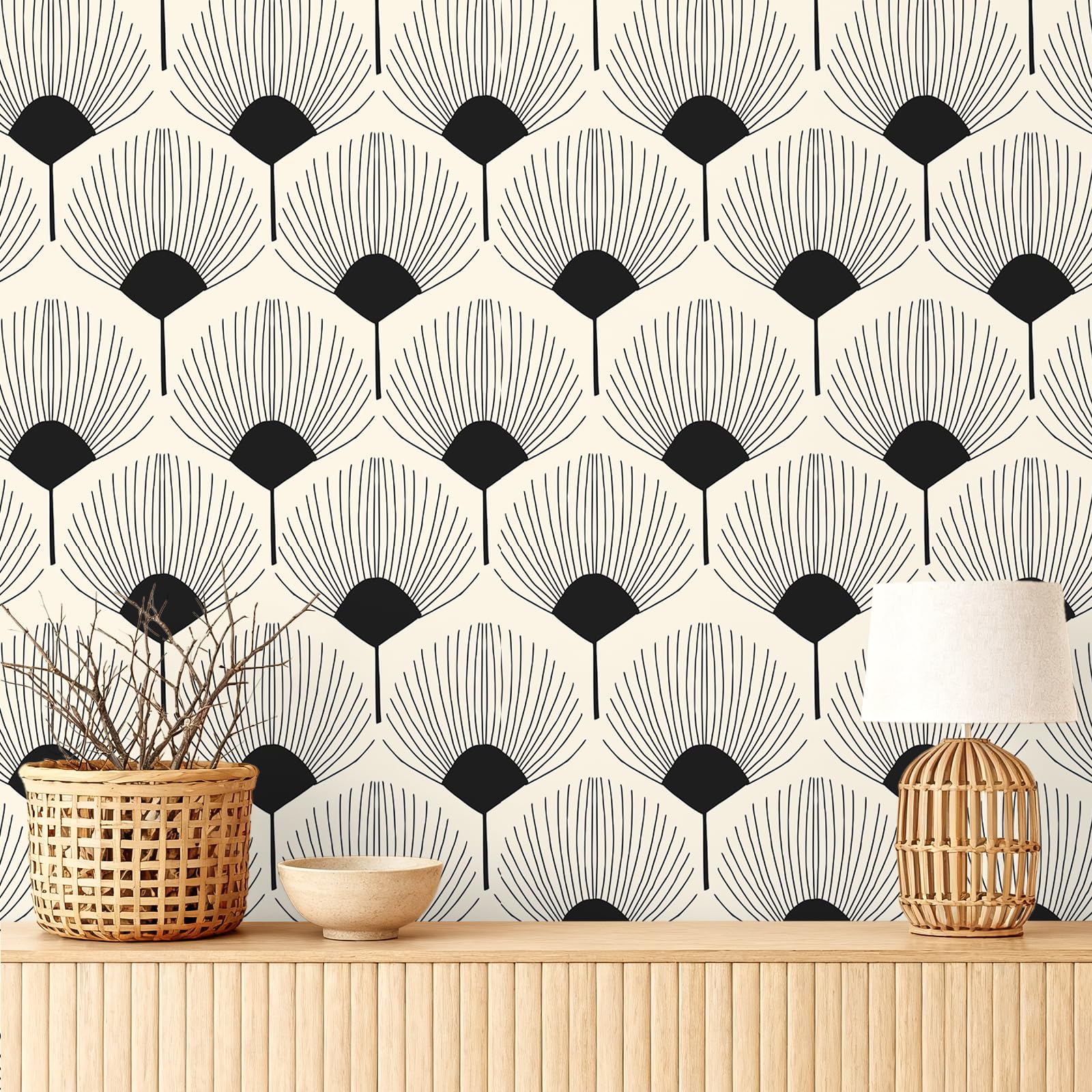VEELIKE durable vinyl wallpaper being peeled and stuck on a smooth surface