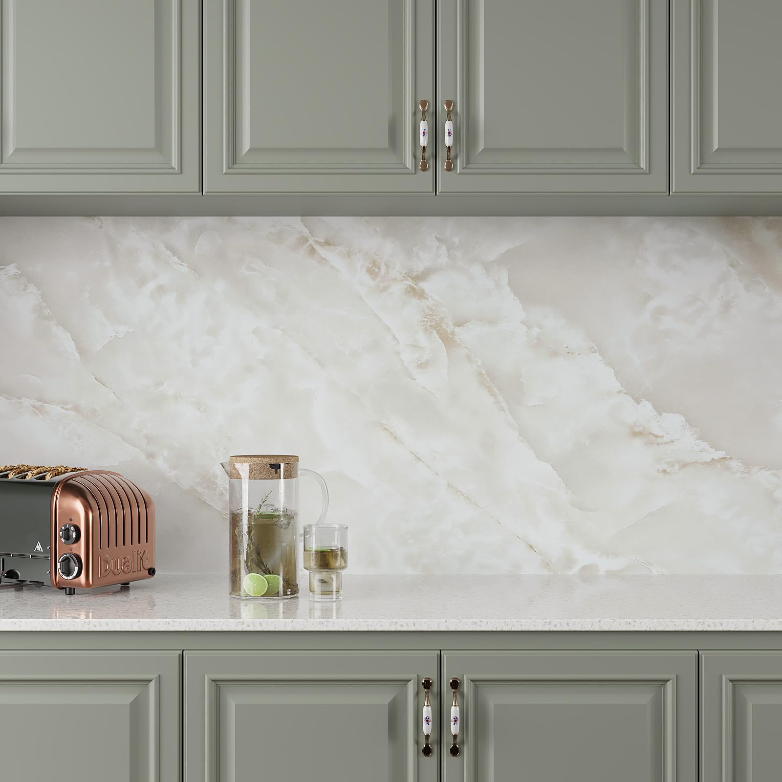 VEELIKE air-bubble free application yields smooth finish on counters.