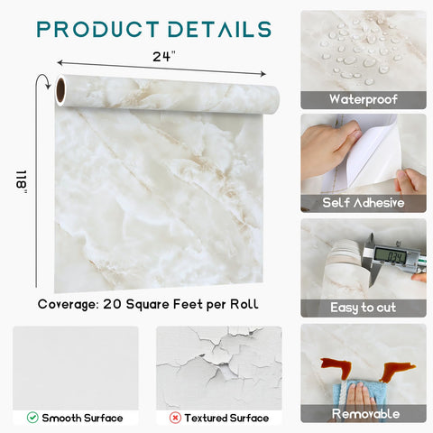 VEELIKE easy-to-cut wrap for shelves backsplashes and desks.