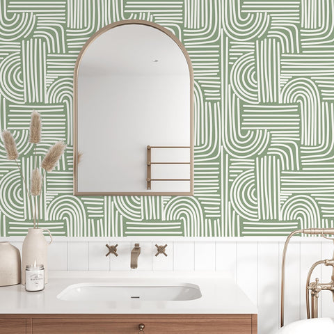 VEELIKE Geometric wallcovering demonstrates water resistance and easy cleaning