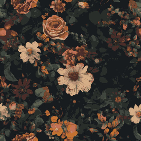 VEELIKE Vintage wallpaper roll features moody daisy design for a chic accent wall.
