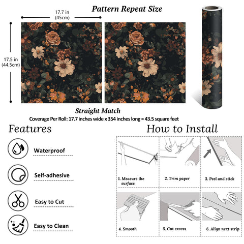VEELIKE removable wallpaper leaves no adhesive residue for easy changes.