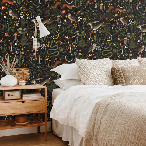 VEELIKE Woodland flowers pattern detail highlights natural motifs for nurseries.