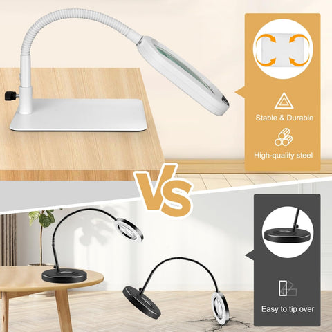Veemagni easy-access head button simplifies lighting adjustments mid-task.