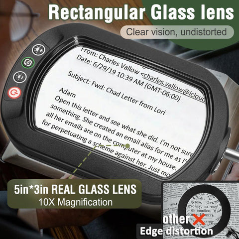 Veemagni lighted desk lamp with stand enabling hands-free magnification for detailed work