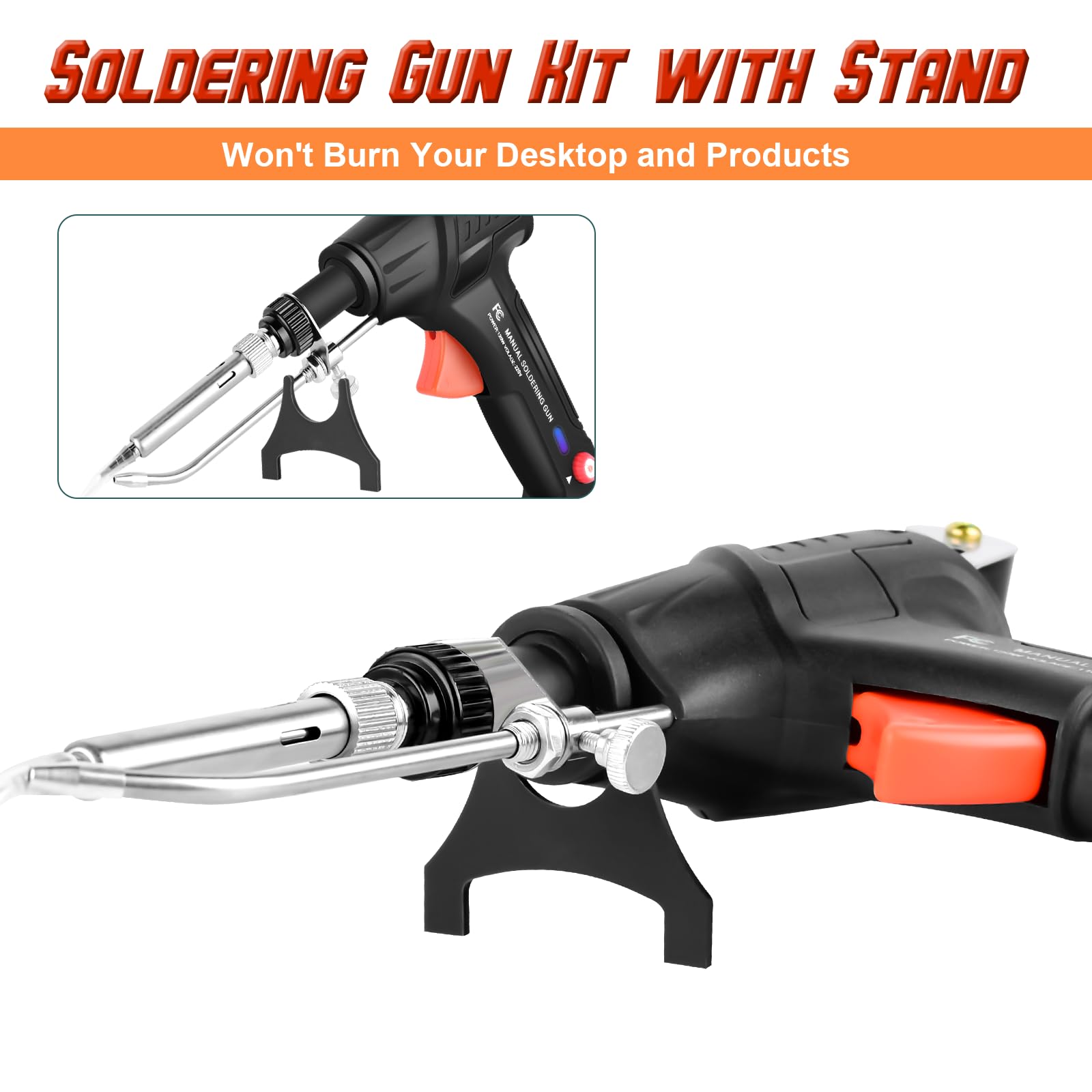 VEEVIIY Soldering Gun Kit temperature control from 300 to 580°C.