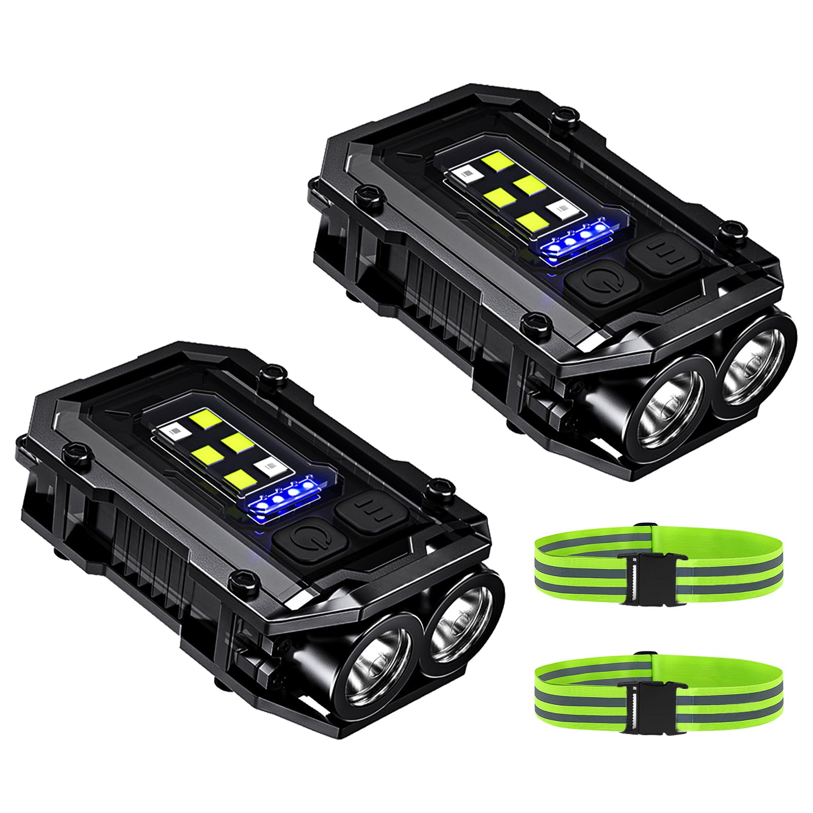 Vefhby 500LM Clip-On Flashlight 2-pack for portable brightness on the go