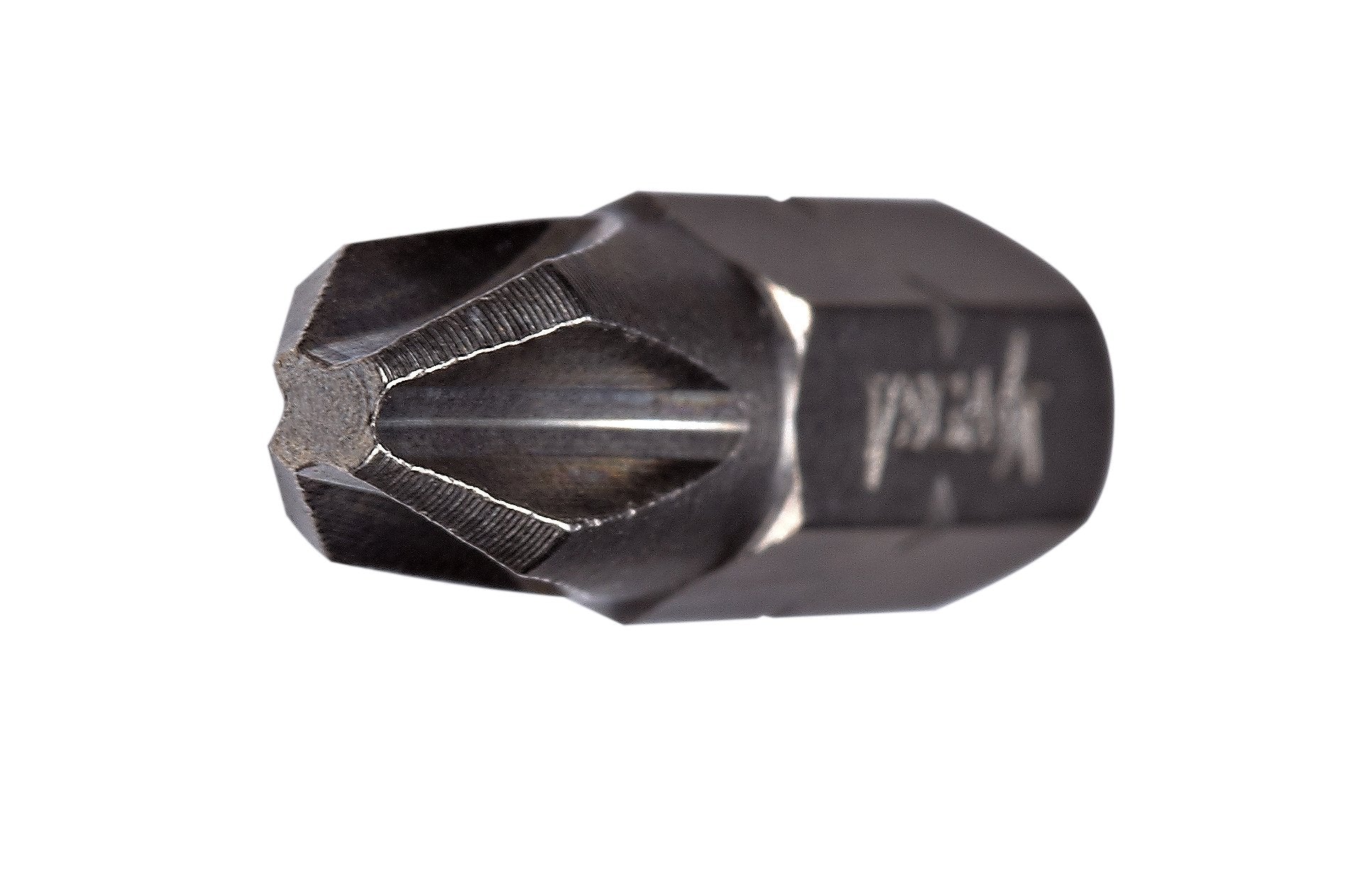 Close-up of VEGA Philips #2 insert bit reveals robust tip for long wear.