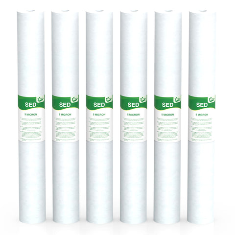 Vegebe 5-micron sediment filter installed in a 20x2.5-inch housing improves water clarity.