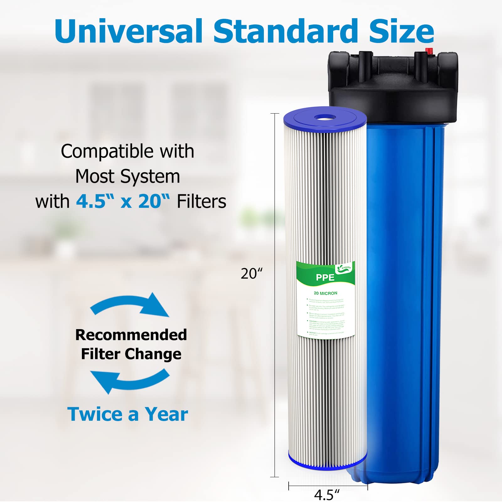 Vegebe compatibility chart for 20-inch filters helps planning.