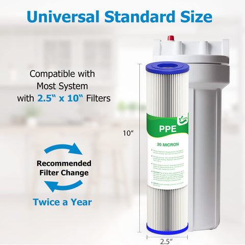 Vegebe replacement filter compatible with GE, Aquasana, and other 10x2.5 inch housings.