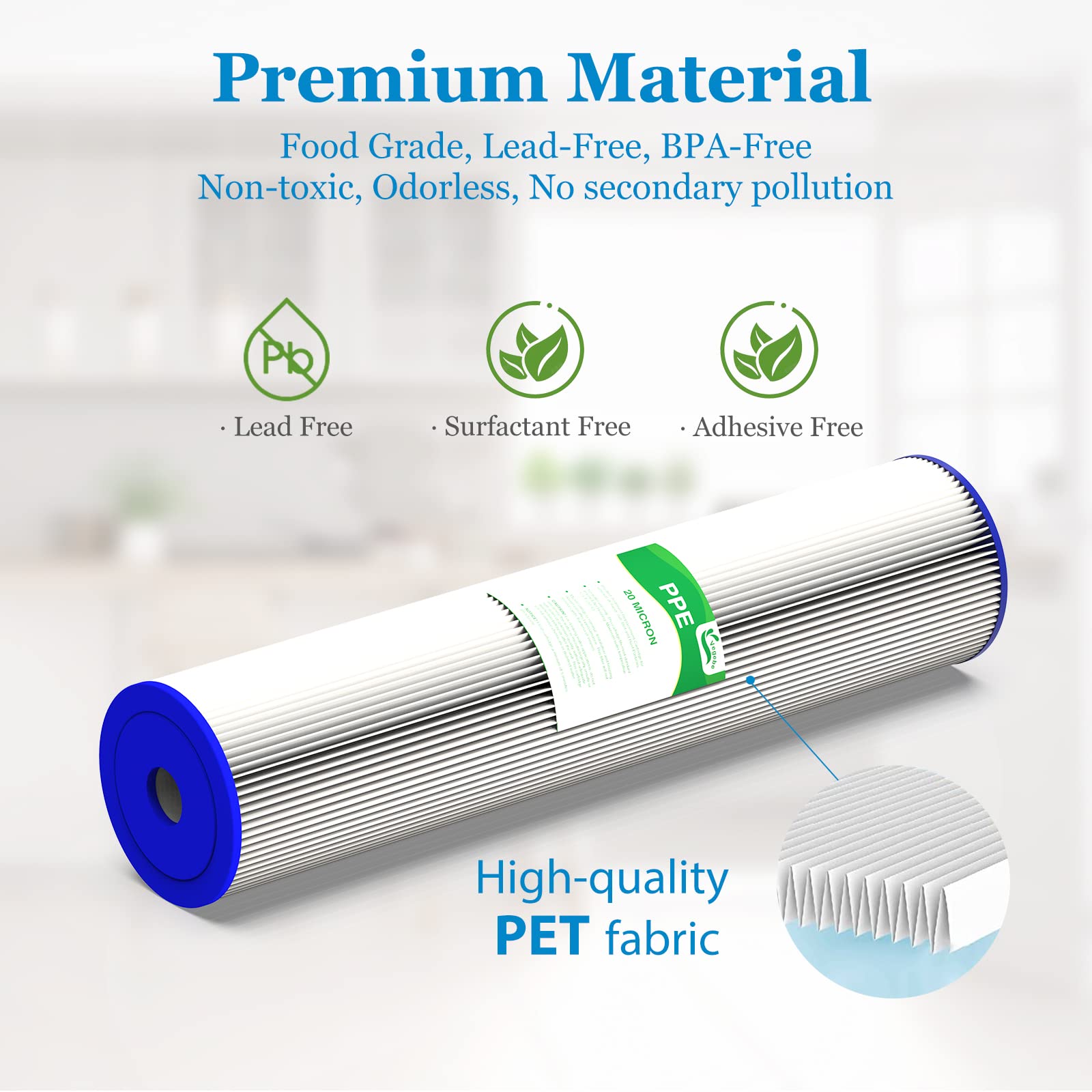 Vegebe filter captures dirt, rust, and sediment from residential water.