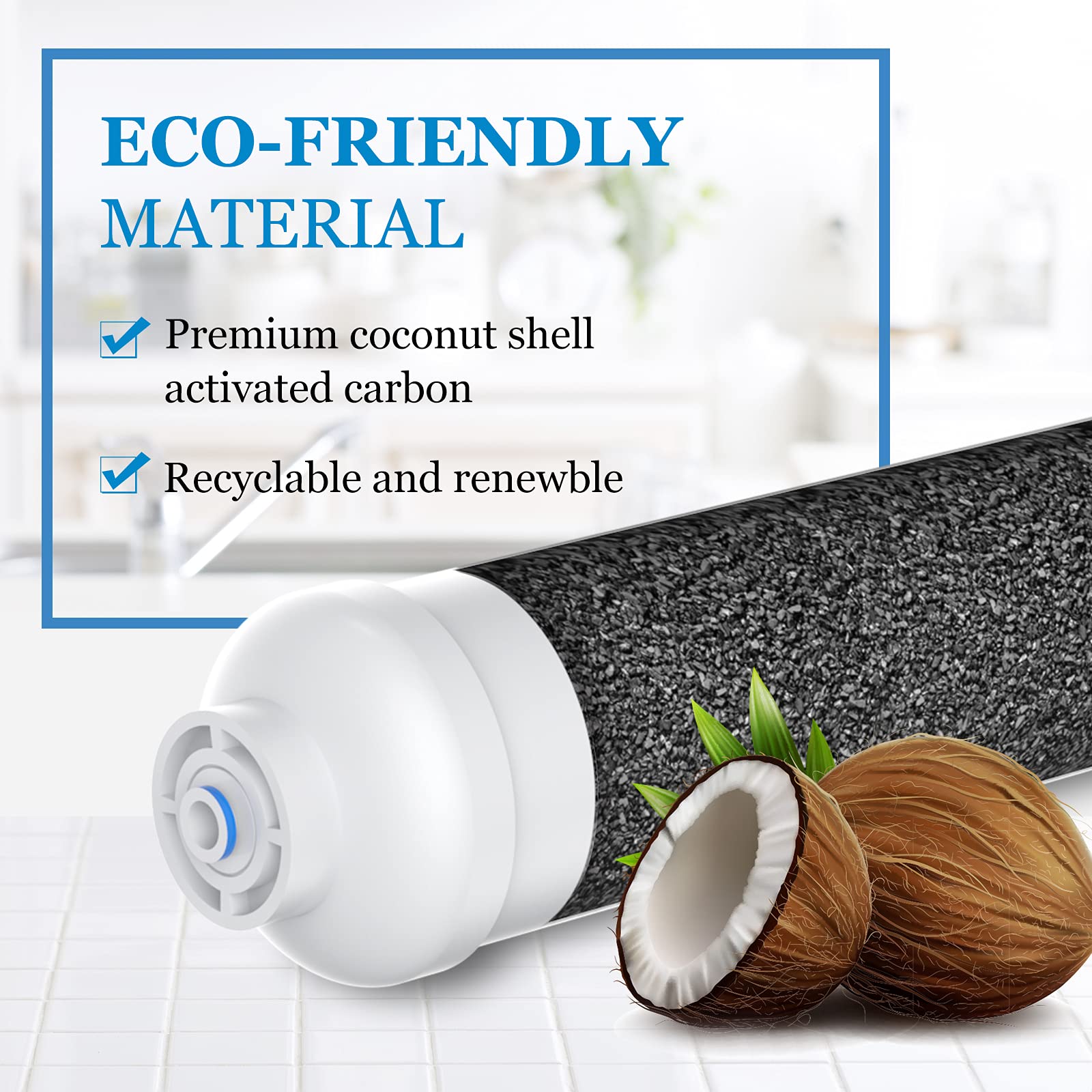 Vegebe inline under-sink carbon filter with quick-connect simplifies water upgrades