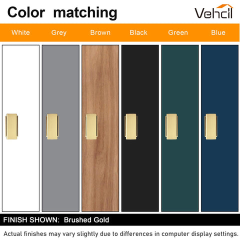 VEHCIL brushed gold finish enhances texture and reflection in any room.