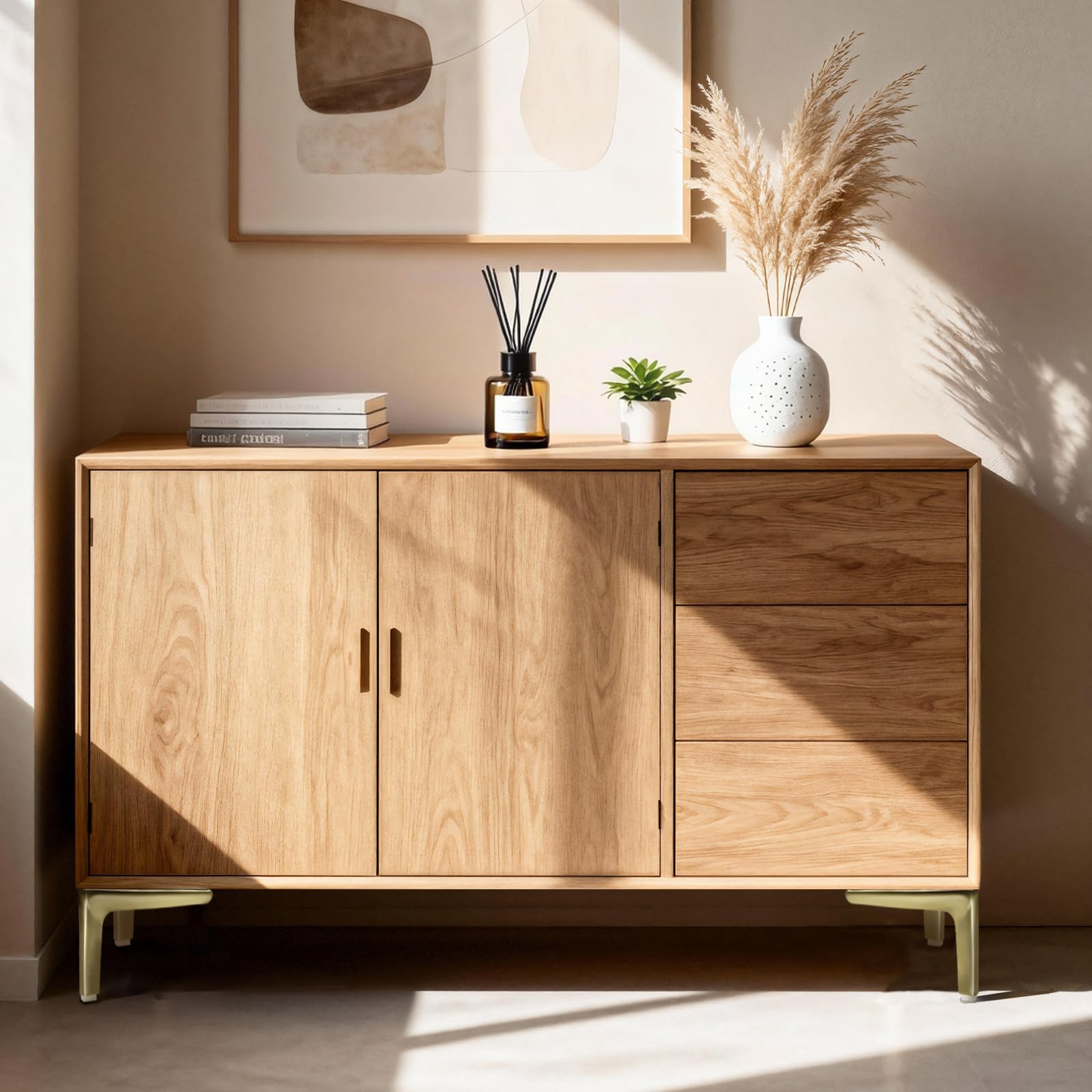 VEHCIL brushed gold leg front view with clean lines ideal for sofa upgrades.