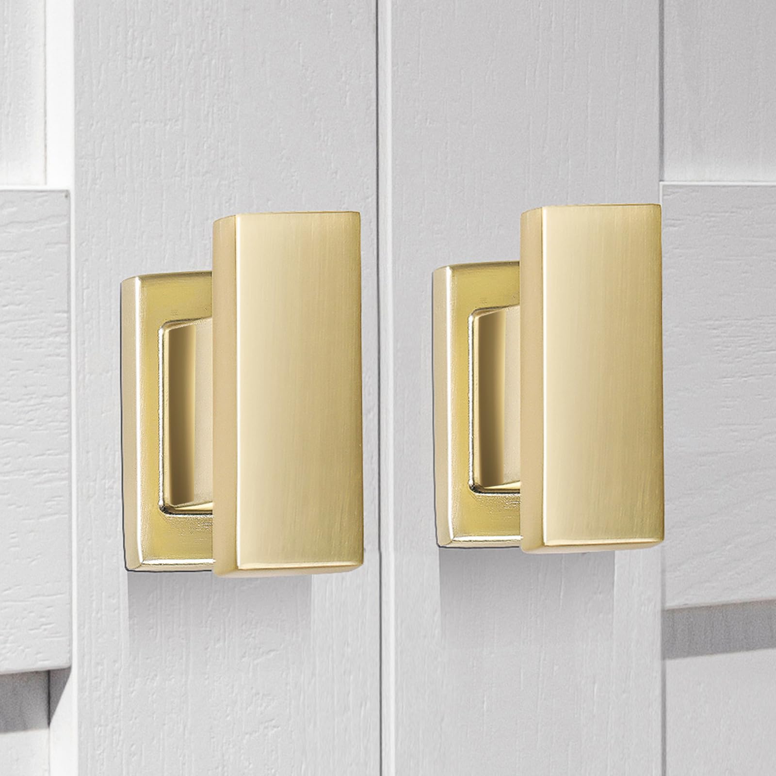 VEHCIL square brushed gold cabinet knob adds modern style with smooth grip.