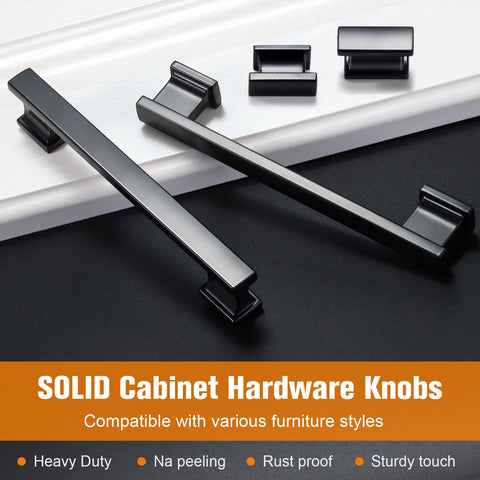 VEHCIL square matte black cabinet knob resists fingerprints for daily use
