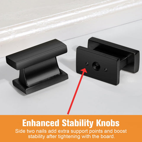 VEHCIL square matte black cabinet knob includes screws for easy installation