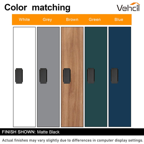 VEHCIL square matte black knob enhances cupboards with a clean update