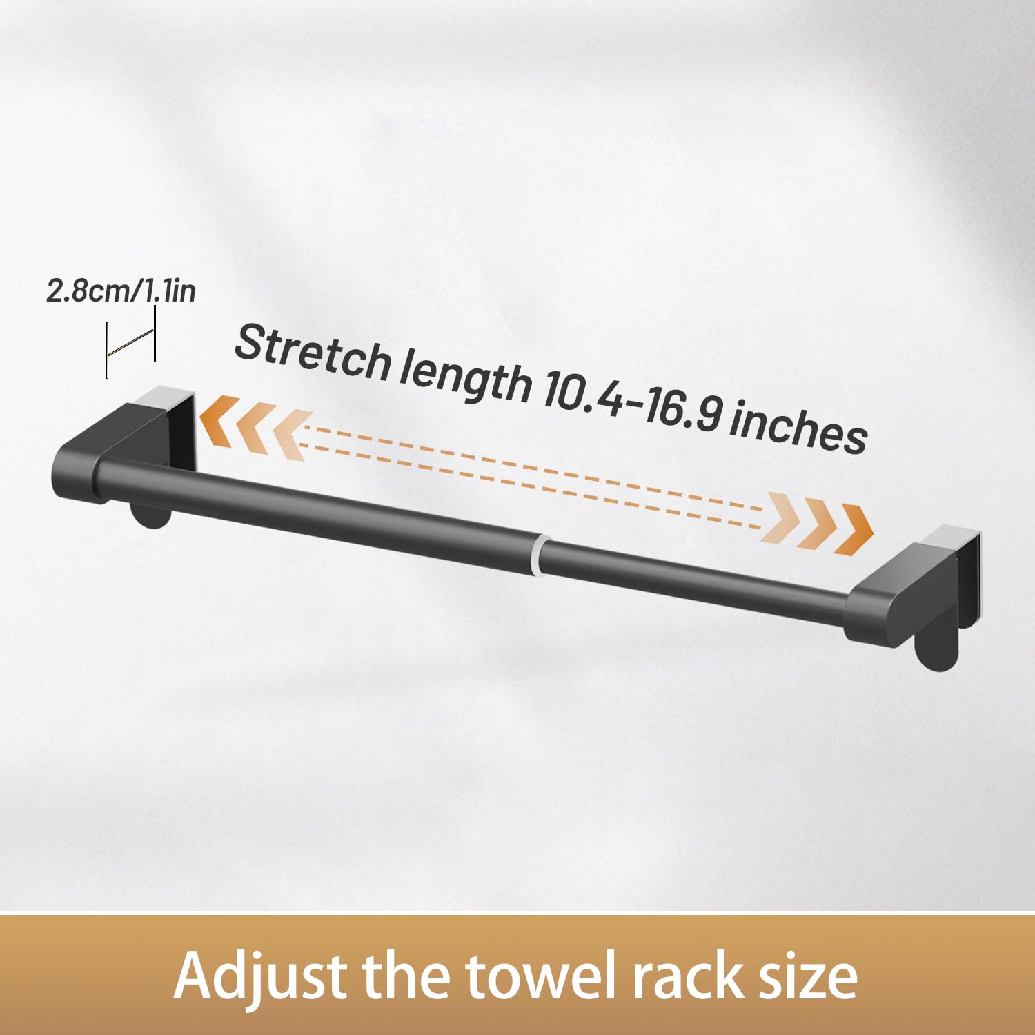 VEHHE towel holder adjustable length fits various cabinet widths