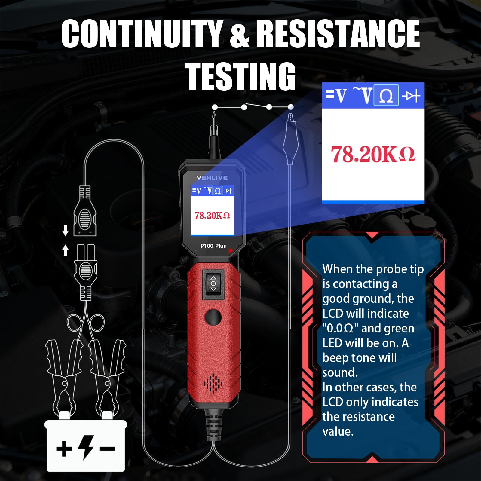 VEHLIVE P100 Plus activation targets for quick component checks