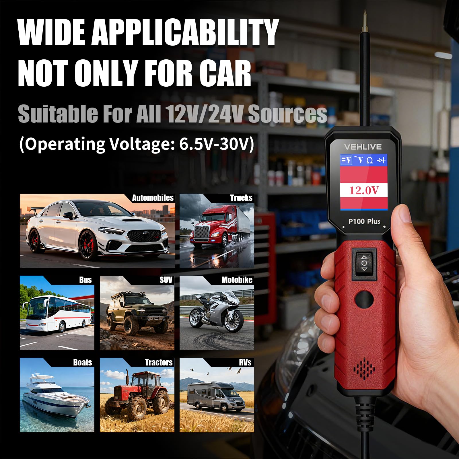 VEHLIVE P100 Plus digital display shows clear readings