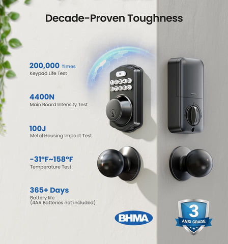 Veise ANSI Grade 3 keypad lock for durable, weather-ready performance