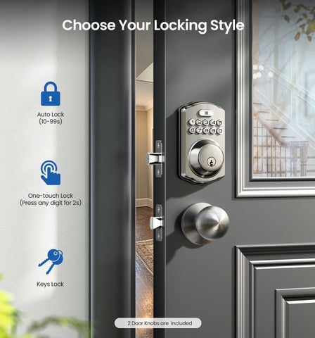 Veise auto-lock feature ensures door securely closes after seconds.