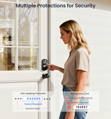 Veise backlit keypad enables easy night entry with illuminated numbers.