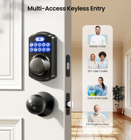 Veise deadbolt with handle set shown during installation for secure entry