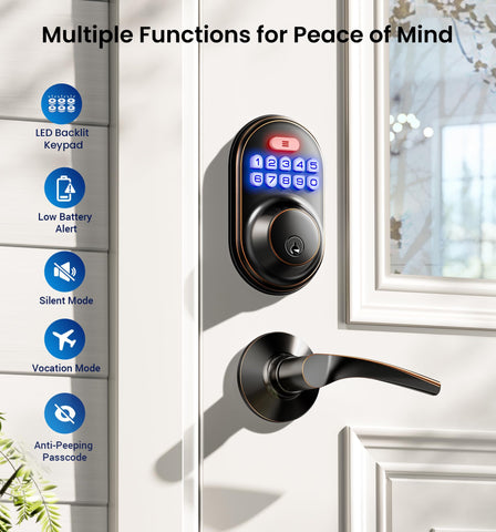 Veise digital PIN pad showcases one-time codes for guest access.