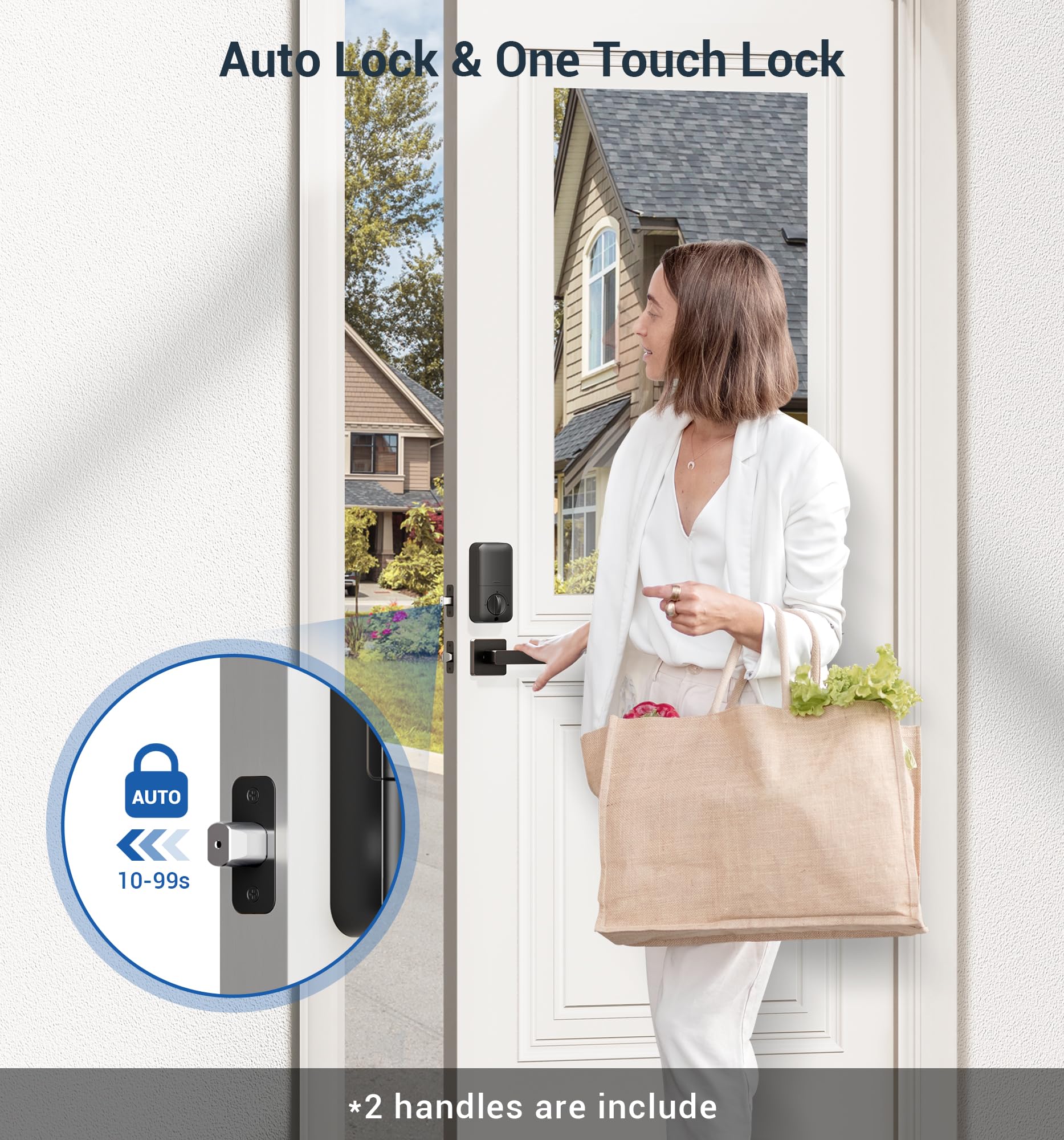 Veise auto-lock function demonstration highlighting quick external locking.