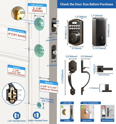 Veise installation kit and universal fit for US doors, tool-friendly setup.