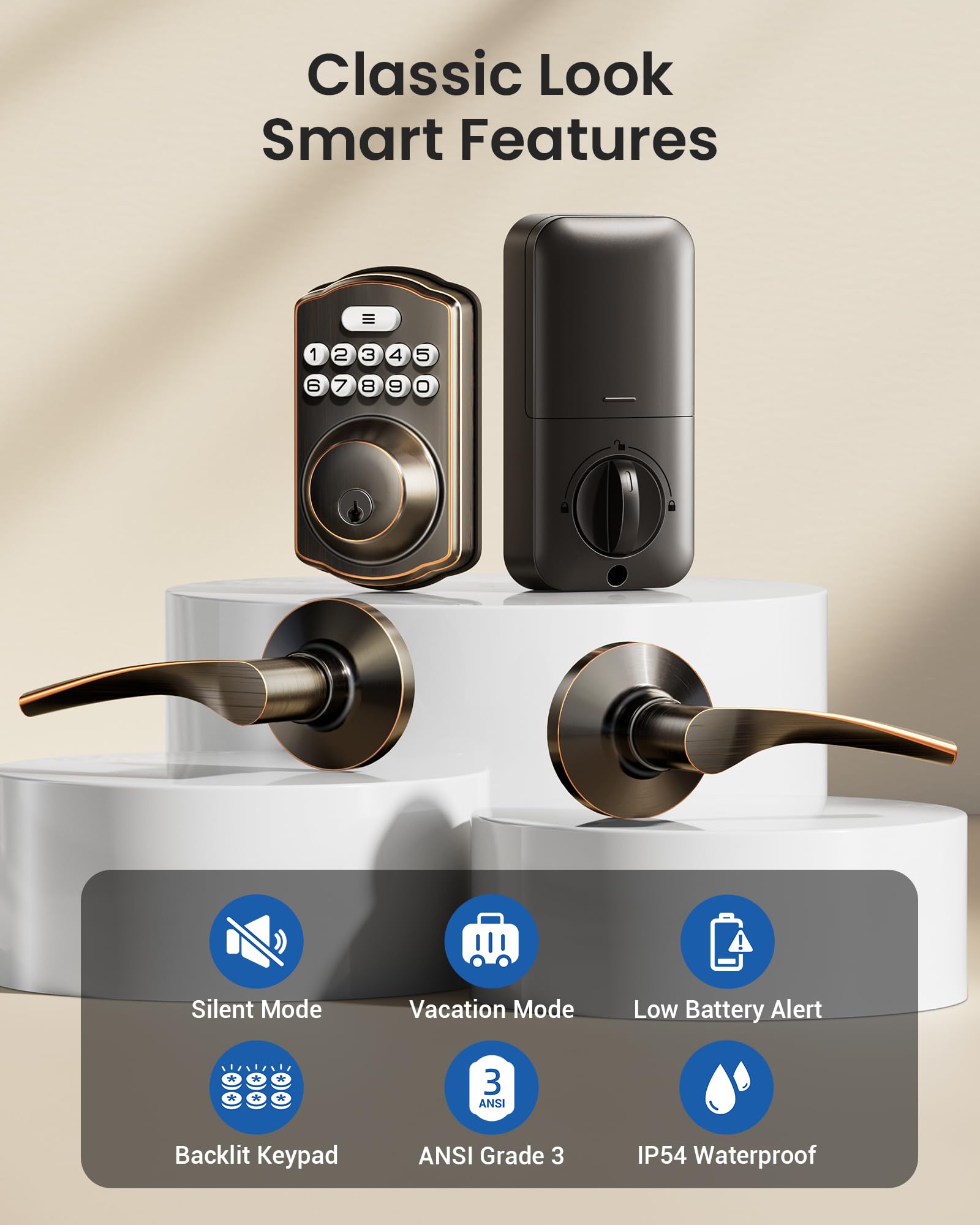 Veise electronic keypad entry demonstrating quick keyless access.
