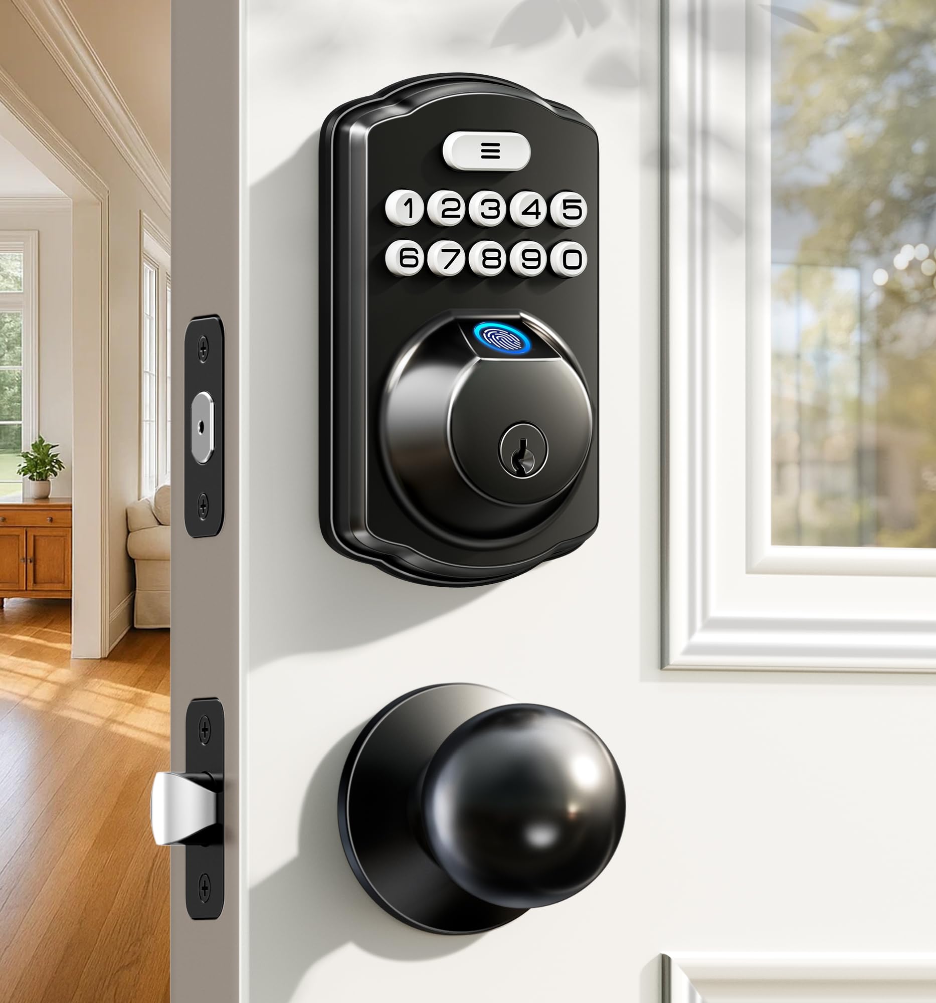 Veise fingerprint door lock with two knobs offers fast biometric entry for busy homes.