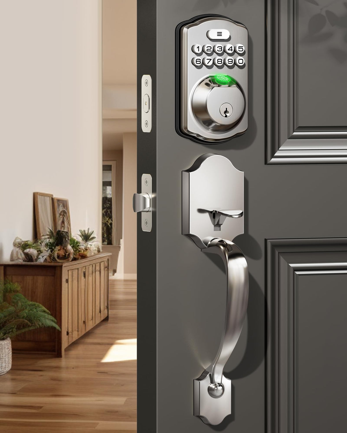 Veise fingerprint door lock front view for fast access with fingerprint recognition